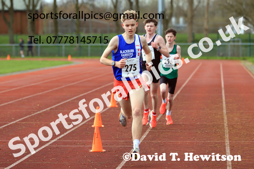 Mens Under-17s Young Athletes 5k, 2026 Northern Mens 12 and Womens 6 Stage Road Relays and Young Athletes 5k, Sheepmount Stadium, Carlisle. Photo: David T. Hewitson/Sports for All Pics